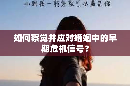 如何察觉并应对婚姻中的早期危机信号？