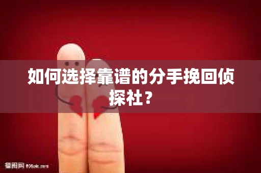 如何选择靠谱的分手挽回侦探社？