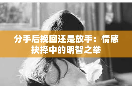 分手后挽回还是放手：情感抉择中的明智之举