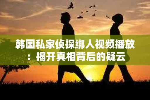 韩国私家侦探绑人视频播放：揭开真相背后的疑云