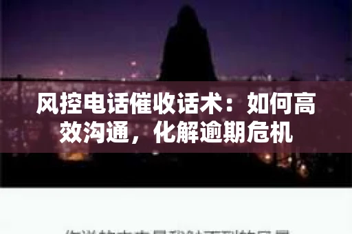 风控电话催收话术：如何高效沟通，化解逾期危机