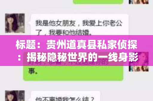 标题：贵州道真县私家侦探：揭秘隐秘世界的一线身影