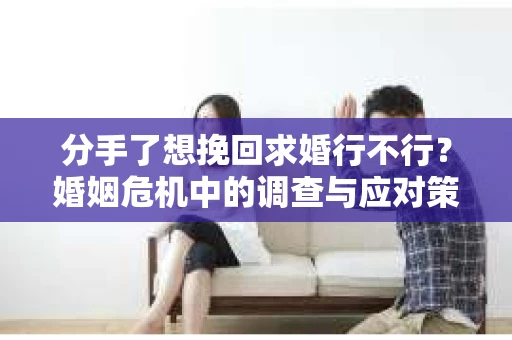 分手了想挽回求婚行不行？婚姻危机中的调查与应对策略