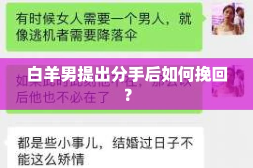 白羊男提出分手后如何挽回？